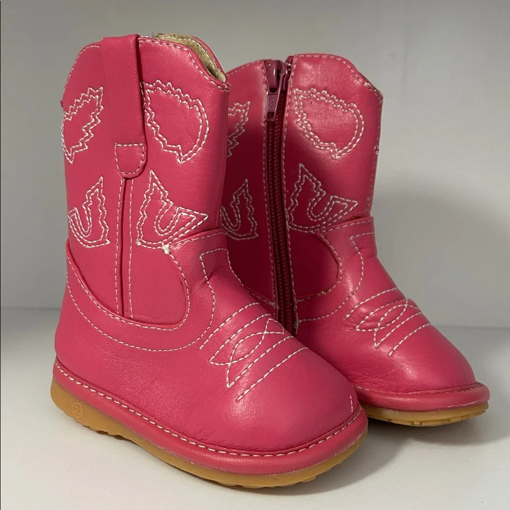 Squeak‎ Me Alligator Girls Toddler 3 Boots Pink Western Zip Up B130